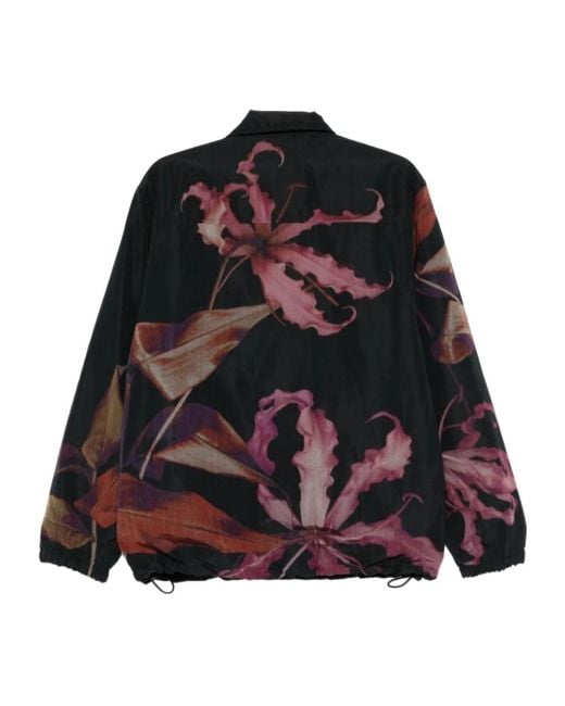 Dries Van Noten Black Vorries Nylon Shirt Jacket for men