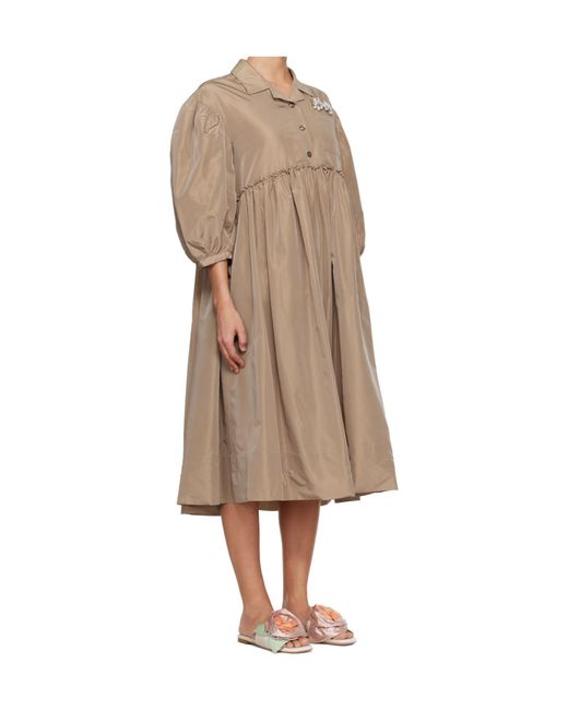 Simone Rocha Natural Embellished Signature Smock Dress