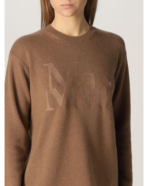 Max Mara Brown Logo Knitted Pullover