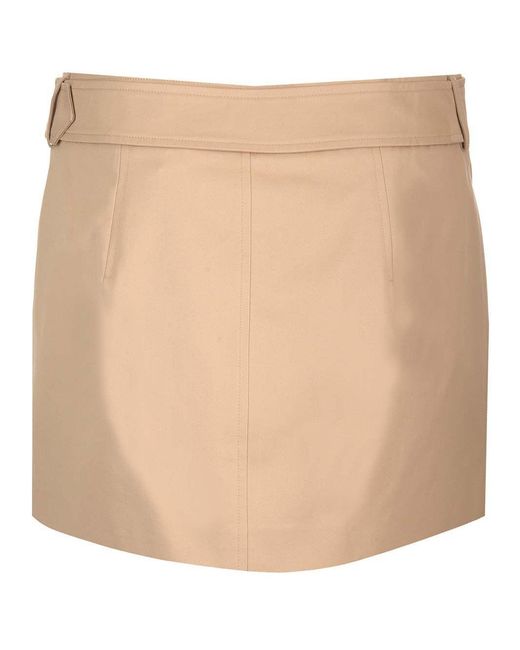Burberry Natural Belted-Waist Mini Skirt