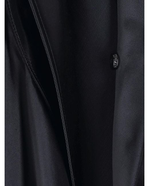 The Attico Black The Asymmetric Satin Mini Shirt Dress