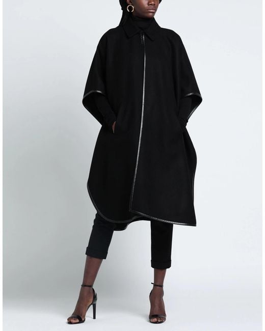 Saint Laurent Black Fashionable Solid Color Sleeveless Flannel Coat
