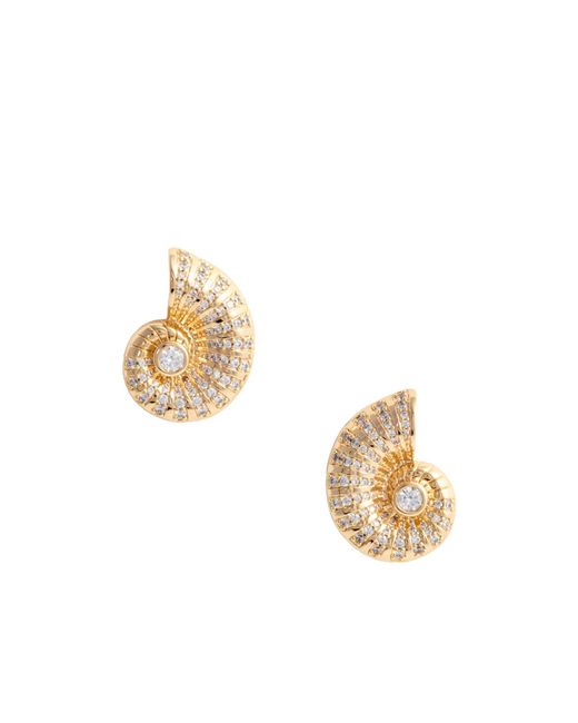 Self-Portrait Metallic Embellished Shell Earrings