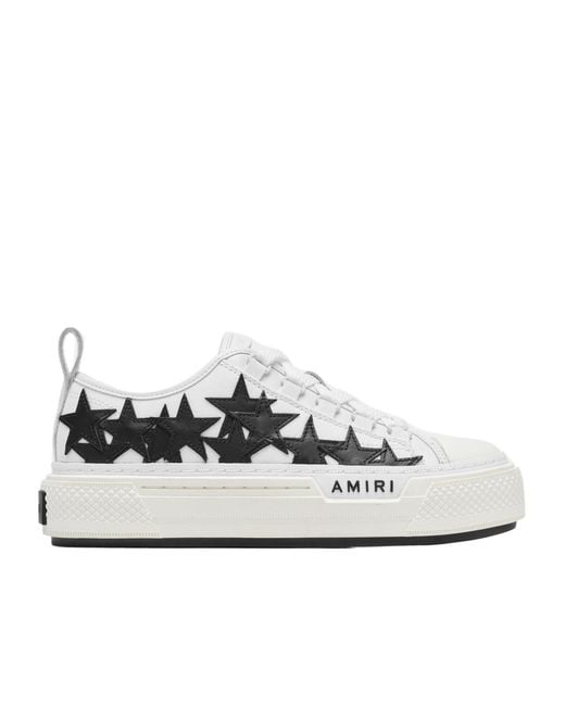 Amiri White Star Patch Lace-Up Sneakers