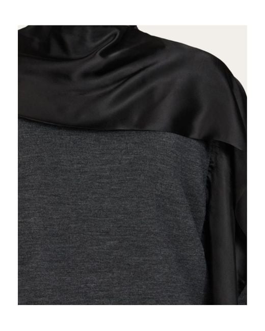 Ferragamo Black Scarf Neck Pullover