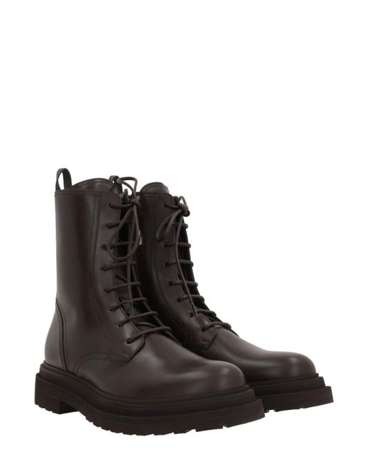 Brunello Cucinelli Brown Lace-Up Boots