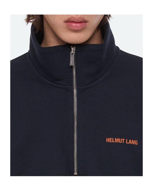 Helmut Lang Blue Small Logo Quarter-Zip for men