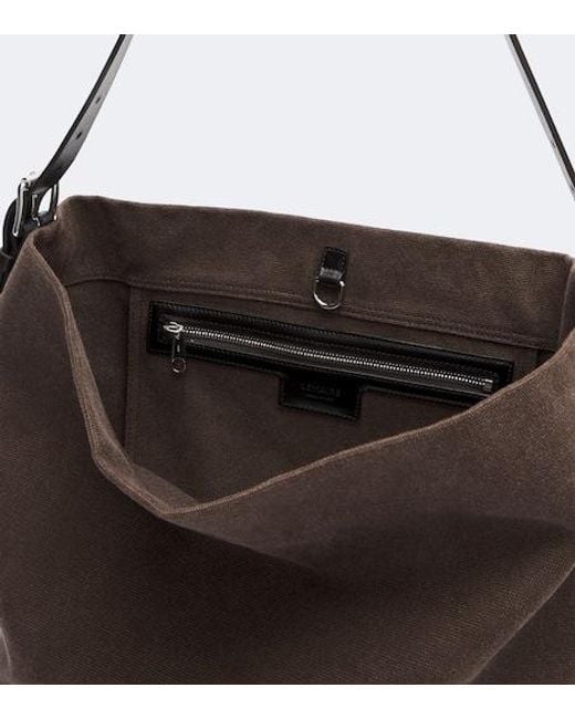 Lemaire Brown Belted Medium Cotton Canvas Tote Bag