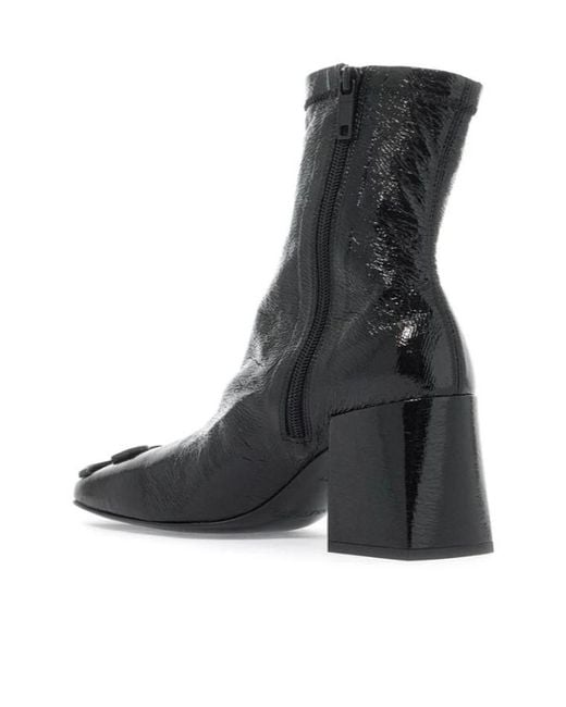 Courreges Black Reedition Vinyl Ankle Boots