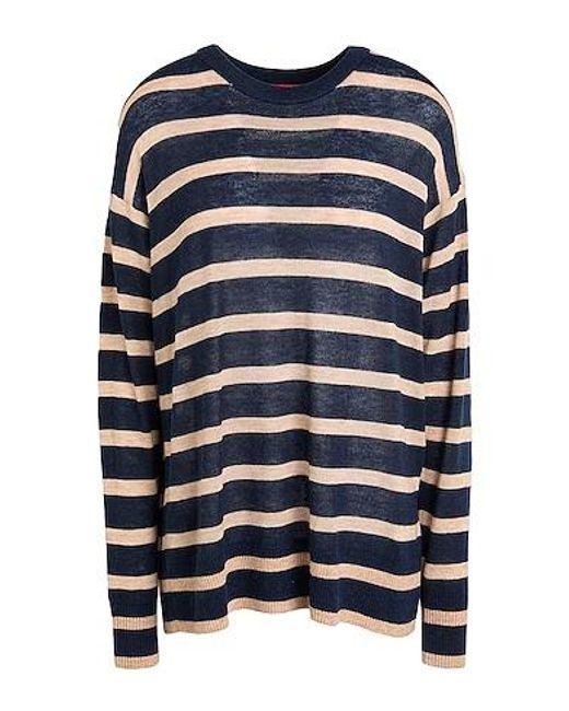 MAX&Co. Blue Striped Knit Top