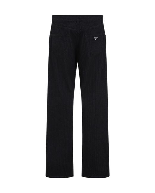 Prada Black Logo Plaque Straight-Leg Jeans for men