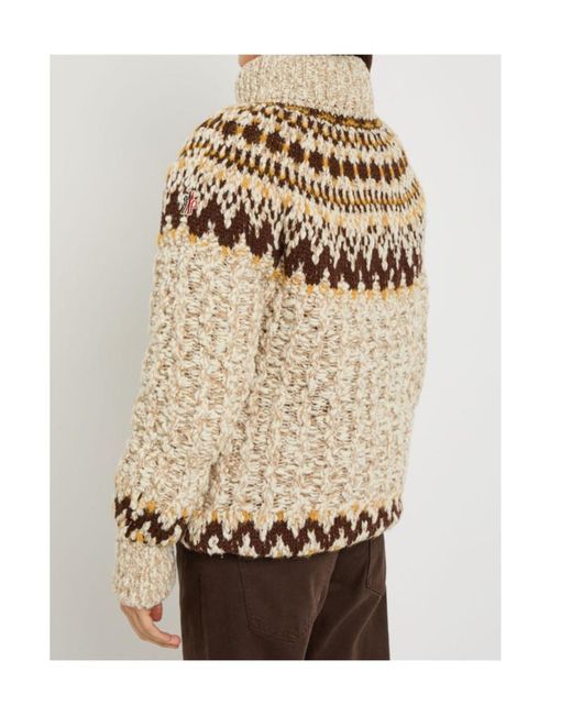 Moncler Natural Fair Isle Wool-Blend Jumper