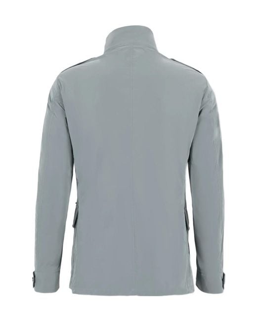 Moorer Blue Porto Os Hooded Field Jacket for men