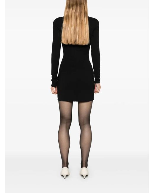 Staud Black Astor Long-Sleeved Mini Dress