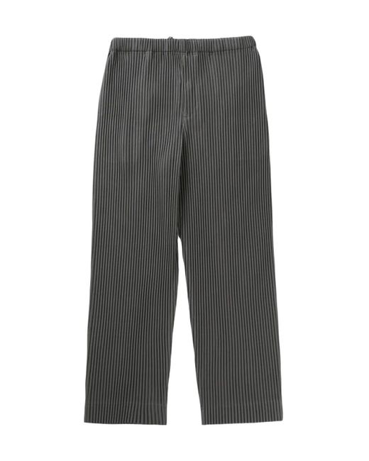 Homme Plissé Issey Miyake Gray Homme Plissé Issey Miyake Pleated Tapered Leg Trousers for men