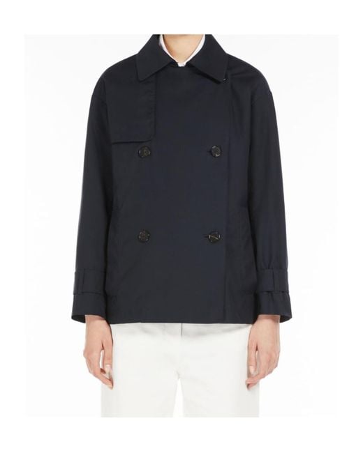 Max Mara Blue The Cube Zeno Double-Breasted Coat