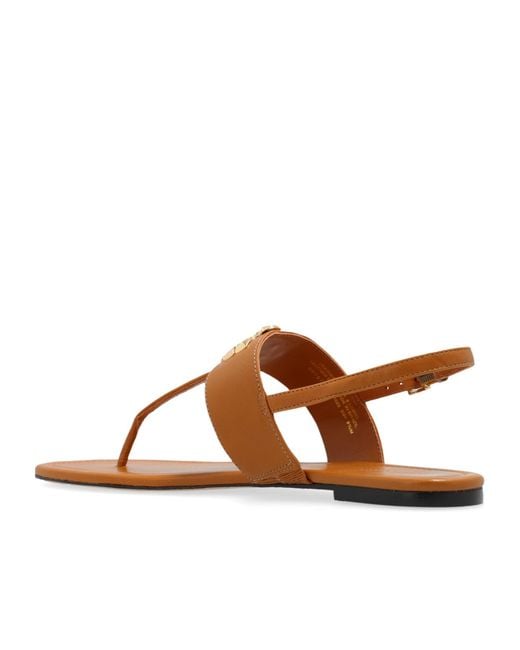 Tory Burch Brown Eleanor T-Strap Sandals