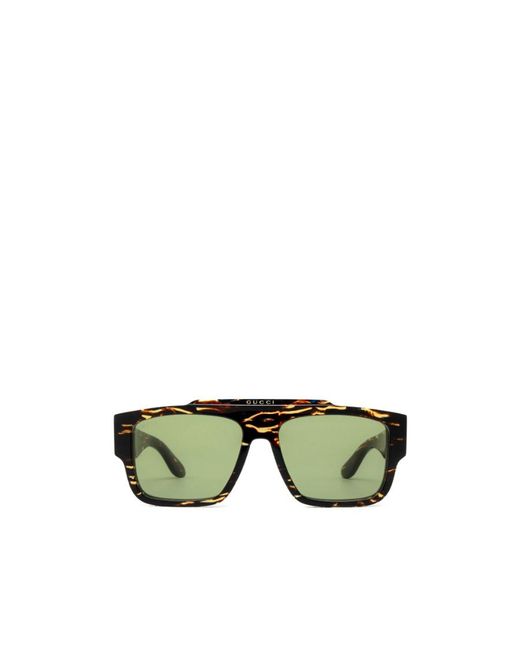 Gucci Green Eyewear Rectangular Acetate Sunglasses for men