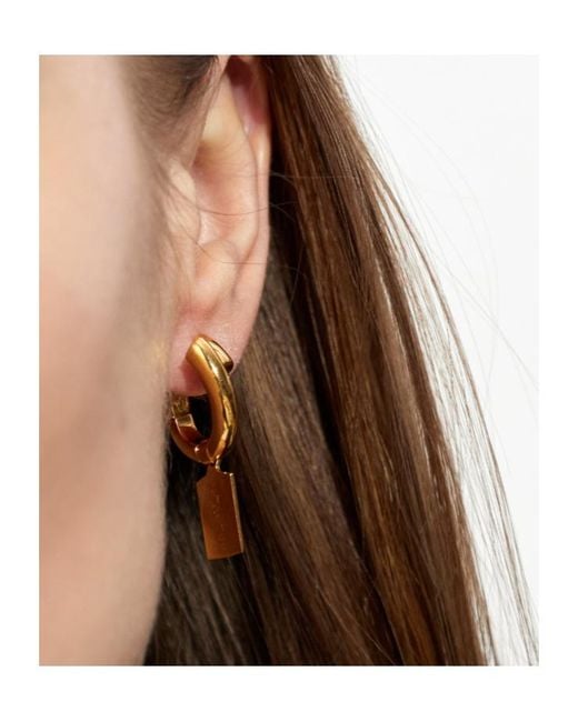 Balenciaga Metallic Asymmetrical Shape Earrings