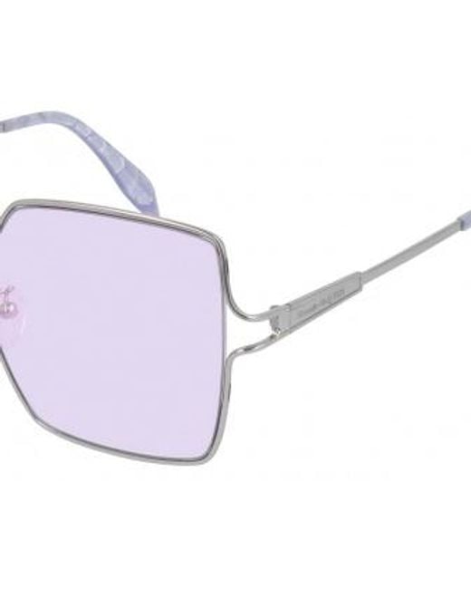McQueen White Logo Sunglasses