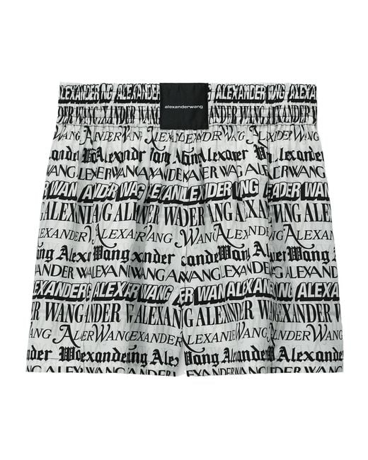 Alexander Wang Black Newspaper-Print Boxer Shorts