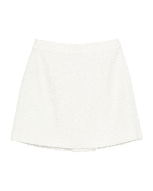 Emporio Armani White Logo-Plaque Mini Skirt
