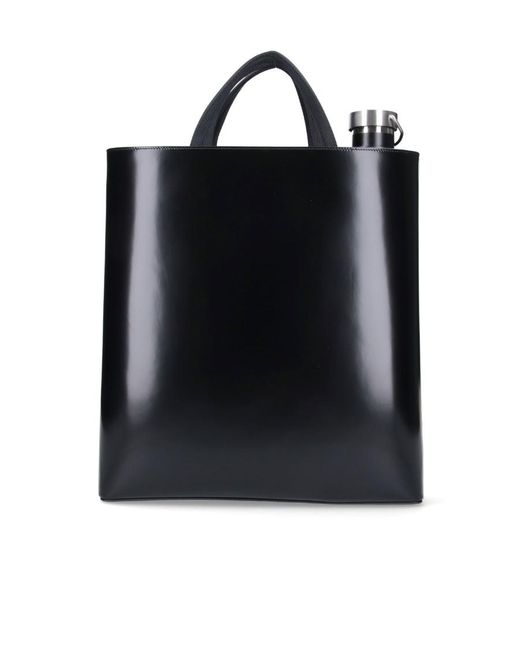 Prada Black Logo Printed Top Handle Bag for men