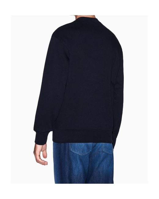 ARMANI EXCHANGE Blue Tone Logo Crewneck Sweatshirt for men