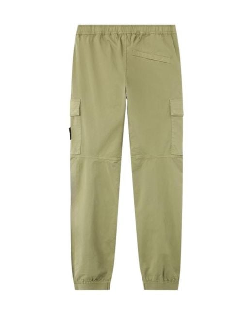 Stone Island Green Logo-Patch Cargo Pants for men