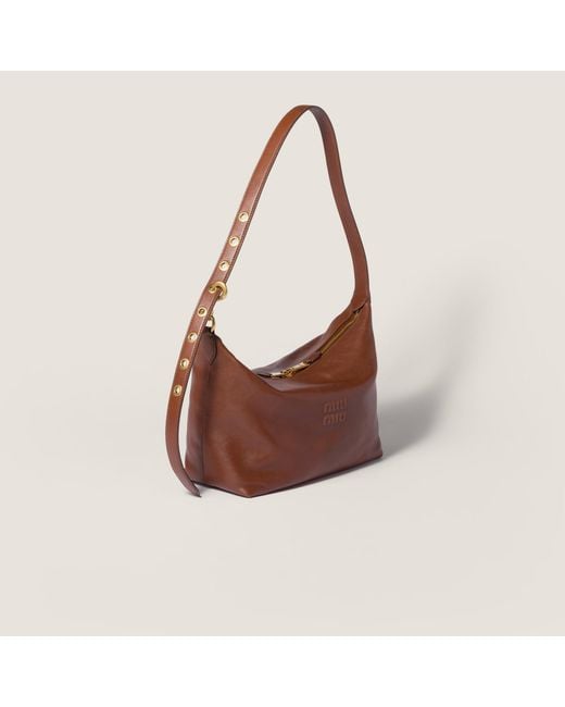 Miu Miu Brown Spirit Nappa Leather Bag