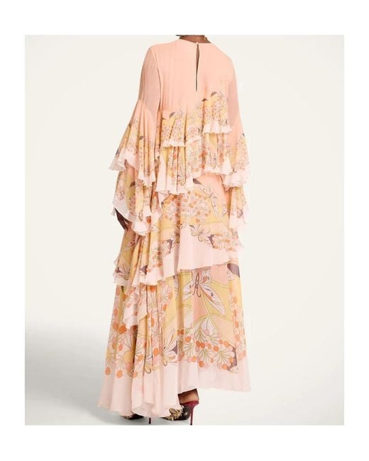 LaDoubleJ Pink Ruffled Floral-Print Dress