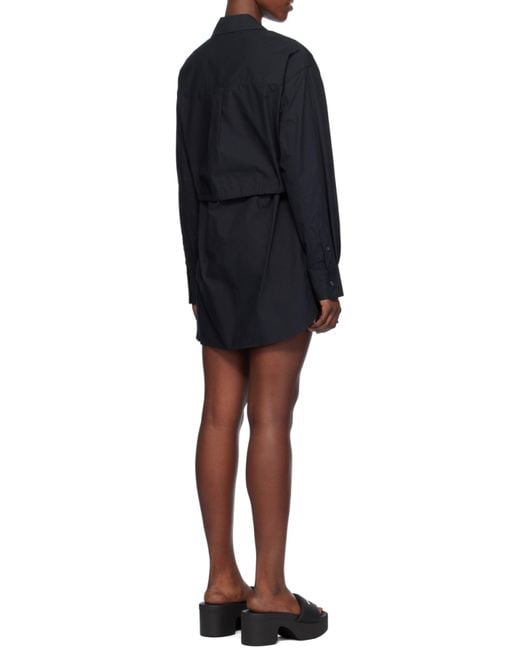 T By Alexander Wang Black Layered Mini Shirtdress