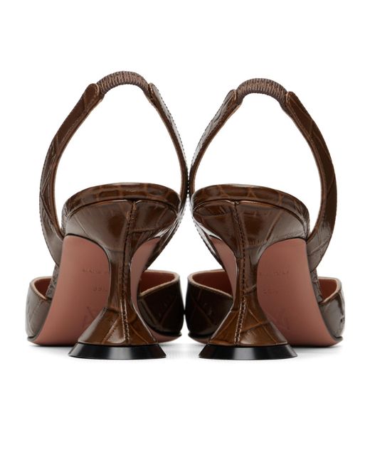AMINA MUADDI Brown Holli Sling 70 Pointed-Toe High-Heeled Sandals