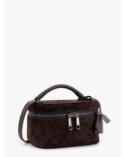 Brunello Cucinelli Black Zipper Shoulder Bag