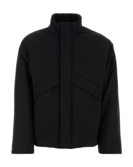 Ferragamo Black Mock-Neck Straight Cut Blouson for men