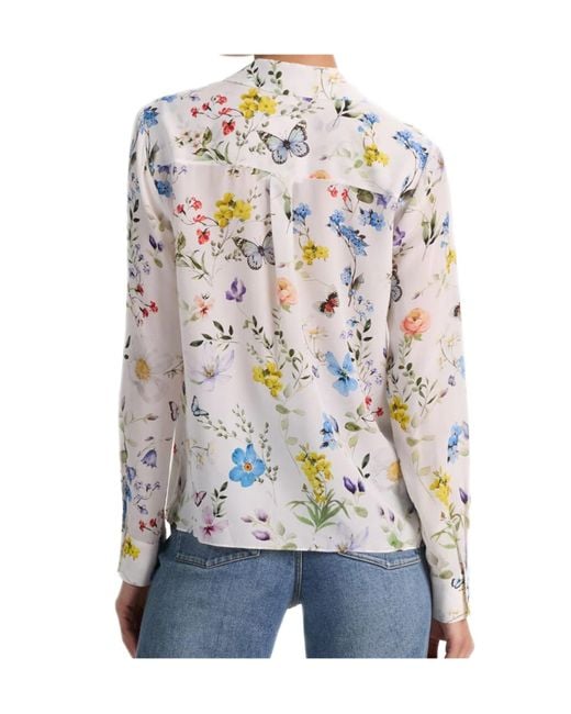 Alice + Olivia White Alice Olivia Willa Floral Printed Blouse