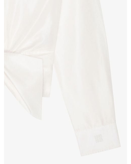 Givenchy White 4G Detailed Bow Shirt