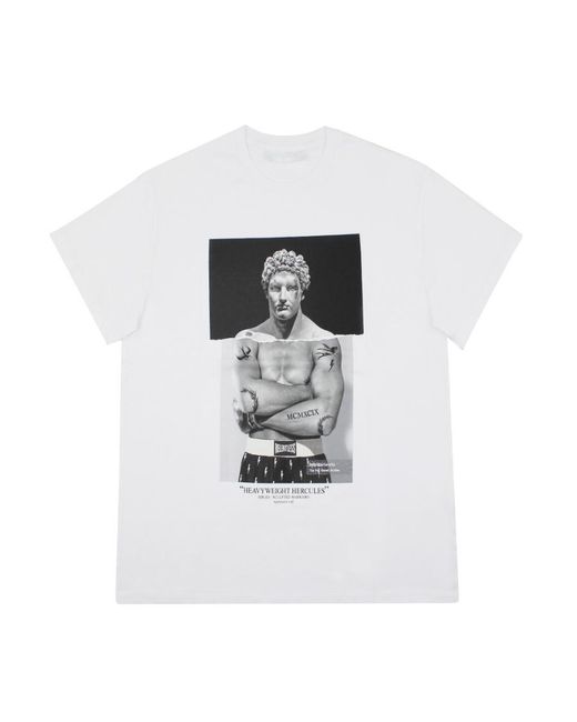 Neil Barrett White Photo Printed Short-Sleeved T-Shirt for men
