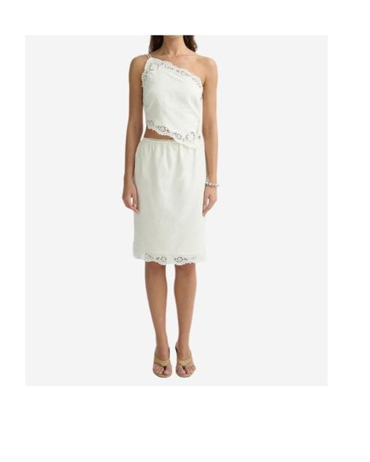 Posse White One-Shoulder Top