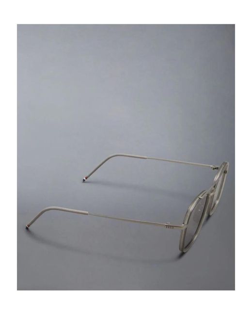 Thom Browne White Pilot-Frame Sunglasses