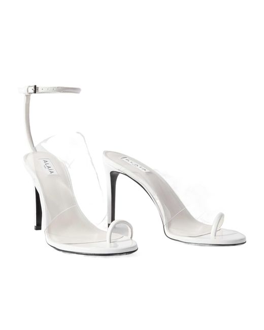 Alaïa White Alaïa Asymmetric Sandals