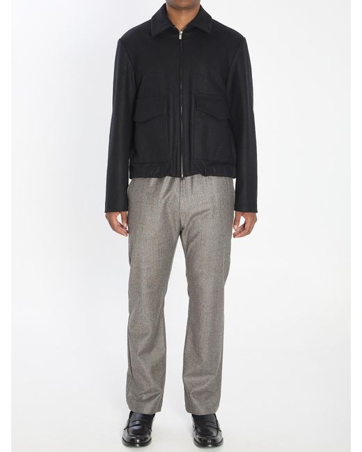 Barena Black Point Collar Zipped Jacket for men