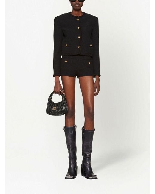 Miu Miu Black Bouclé Shorts
