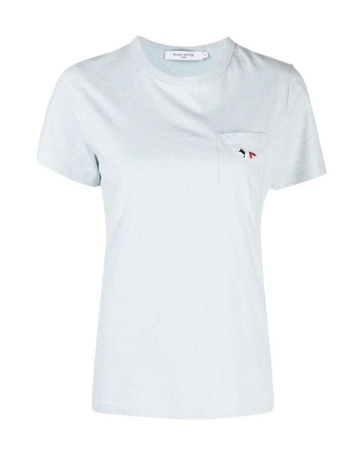 Maison Kitsuné Blue Maison Kitsuné Tricolor Fox Patch T-Shirt