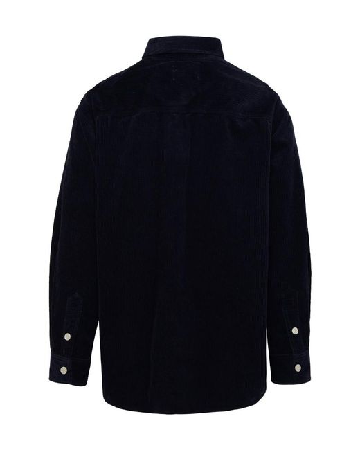 Isabel Marant Blue Corduroy Button-Up Shirt for men
