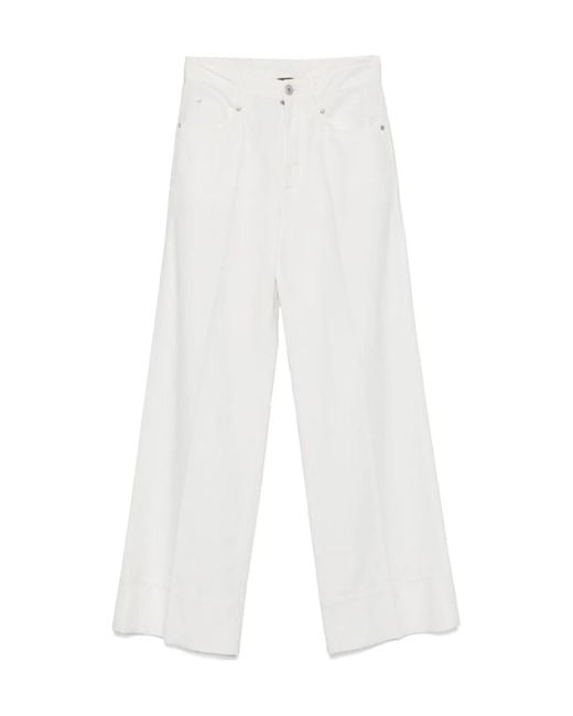 Brunello Cucinelli White Wide-Leg Trousers