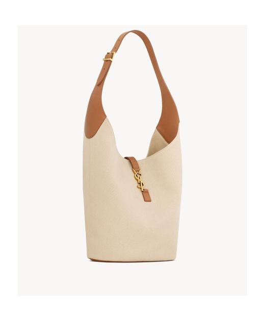 Saint Laurent White Le 5 À Logo Plaque Shoulder Bag