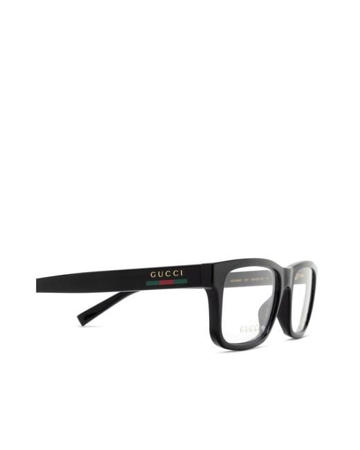 Gucci White Eyewear Rectangle Frame Glasses for men