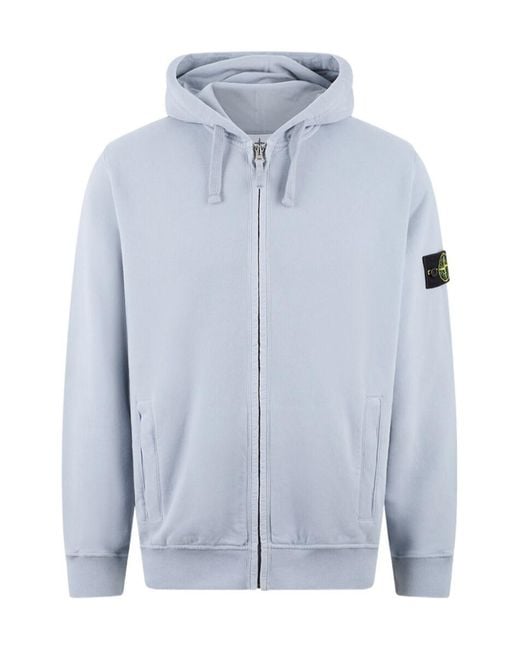 Stone Island Blue Zipper Hoodie for men