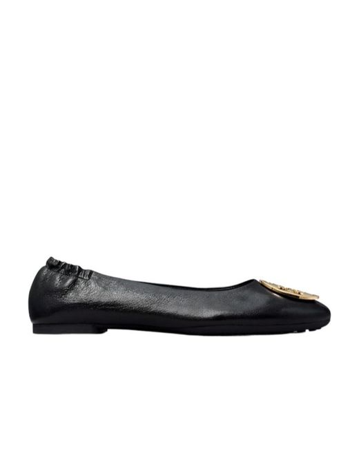 Tory Burch Black Claire Logo Plaque Ballerinas